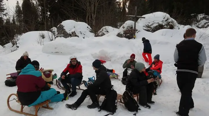 Schlittenfahren Kletter- und Bouldergruppe 2025 | © DAV Markt Schwaben | Foto Christian Huber