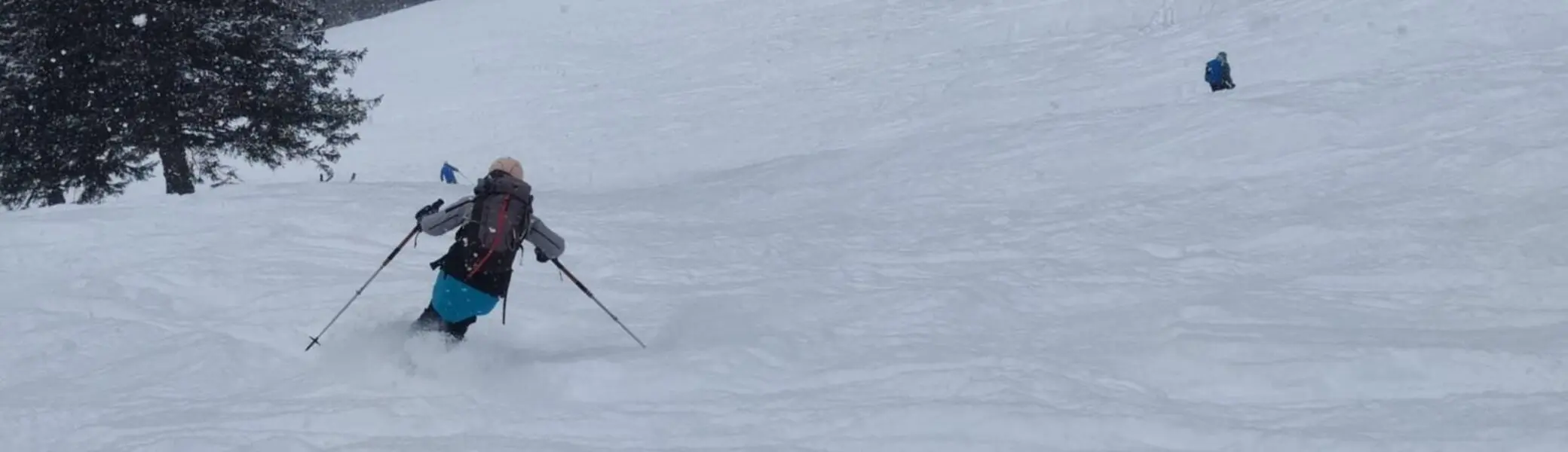 Pulvriger Schnee in der Abfahrt im oberen Bereich | © Peter Langenbacher 2025