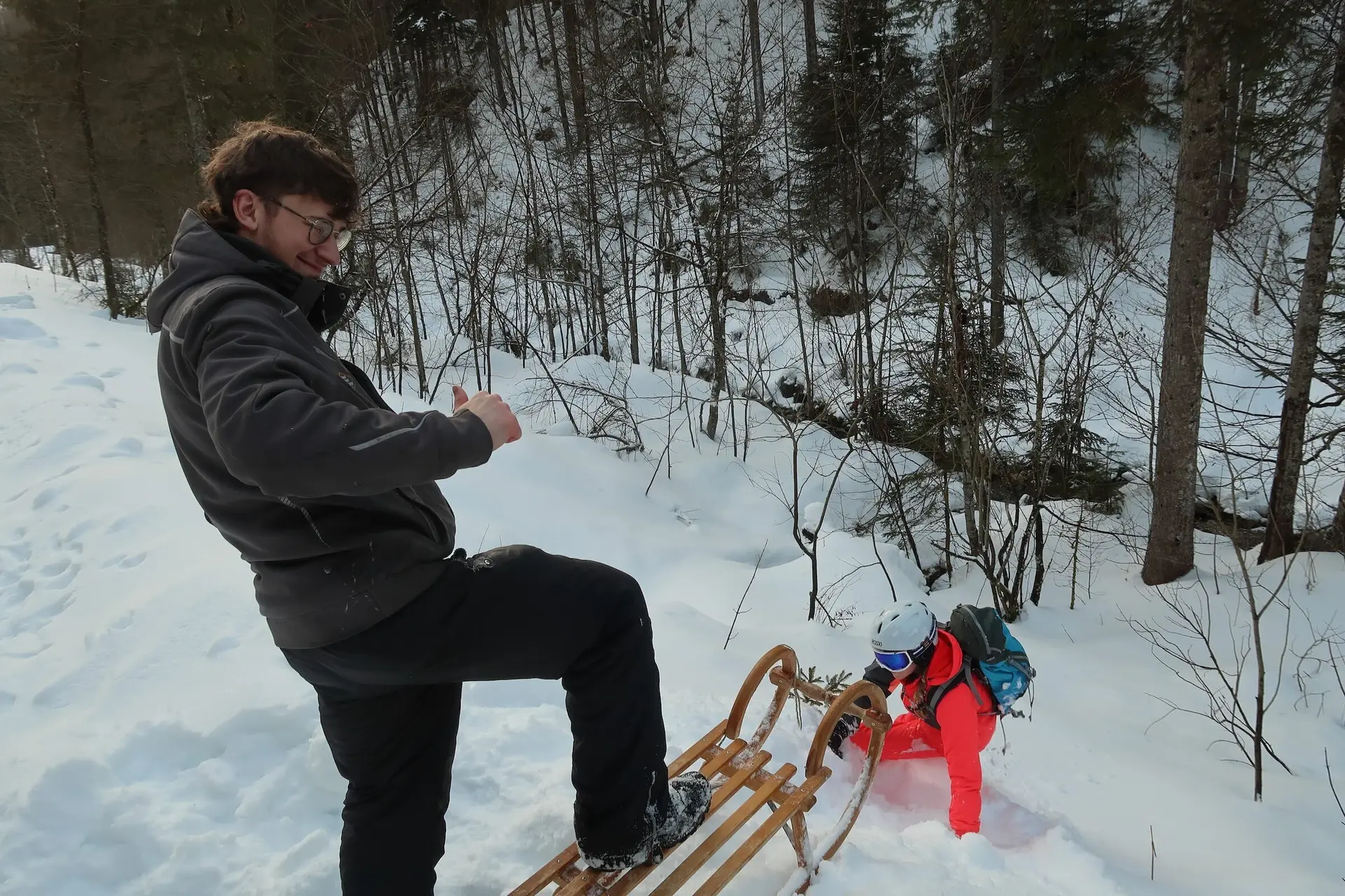 Schlittenfahren Kletter- und Bouldergruppe 2025 | © DAV Markt Schwaben | Foto Christian Huber