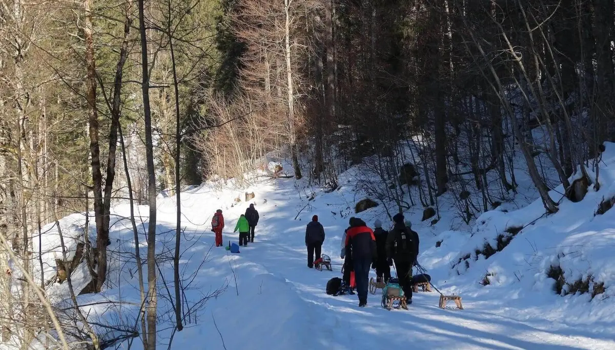 Schlittenfahren Kletter- und Bouldergruppe 2025 | © DAV Markt Schwaben | Foto Christian Huber