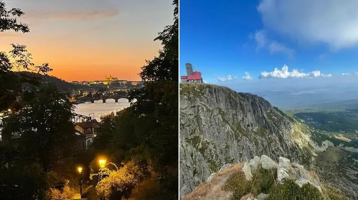 Prag bei Sonnenuntergang & das sagenhafte Riesengebirge – zwei Welten, ein faszinierender Vergleich. | © Markus Zimmermann