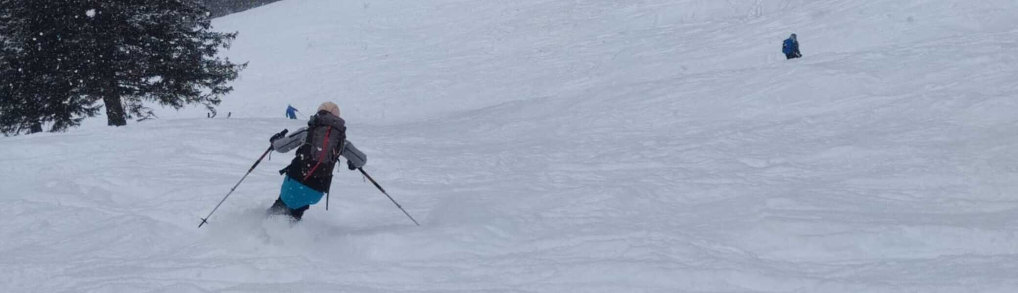 Pulvriger Schnee in der Abfahrt im oberen Bereich | © Peter Langenbacher 2025