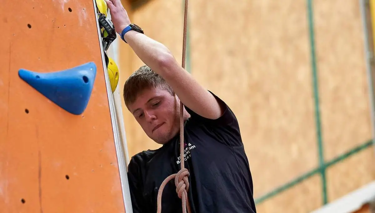 Ein Teilnehmer beim Special Olympics-Wettbewerb | © DAV Fulda/Julian Enders