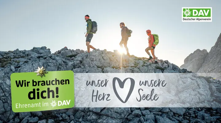 Kampagnenmotiv: Ehrenamtliche Unterstützung beim DAV - Imagefoto | © DAV / Julian Rohn